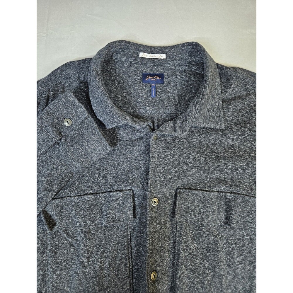 Good Man Brand Shirt Men's Size 2XL Gray Long Sleeve Button Front Pockets